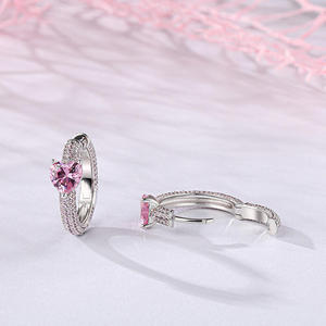 Pendientes de Aro de Plata de Ley con Corte Corazón y Circonita, Jeulia Enduring Radiance, para Fiesta - Product Image 6