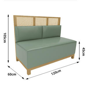 Muebles de cafetería hechos a medida restaurante de comida rápida café verde cabina asientos modernos - Product Image 6