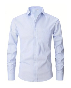 เสื้อเชิ้ตแขนยาวลายทางผ้าฝ้ายแท้ 100% ดีไซน์ทันสมัยสำหรับผู้ชาย ลายทอแบบเป็นทางการ มีทุกขนาด เหมาะสำหรับใส่ไปทำงานหรือไปงานปาร์ตี้ - Product Image 6