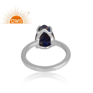 Diseño hecho a mano plata esterlina fina Natural Mojave cobre lapislázuli piedra preciosa anillo apilable fabricante de joyas - Product Image 4