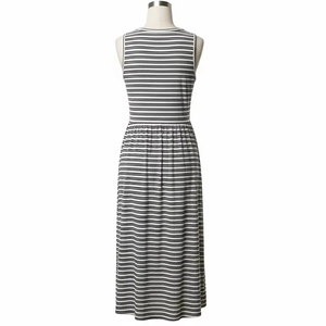 Robe décontractée sans manches rayée écologique en coton respirant et léger, vêtement de mode pour l'été, la plage, les voyages en plein air - Product Image 3