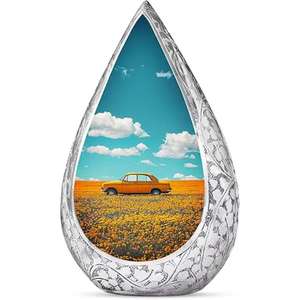 Grande urne de crémation en forme de larme de la meilleure qualité OEM ODM conception personnalisée émail fini adulte crémation souvenir urnes cadeau funéraire - Product Image 3