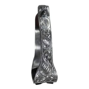 Estribos de espectáculo occidental de aluminio grabado en ángulo alivio de la rodilla estribos de equitación compensados ligeros paseos largos carreras de barriles - Product Image 2