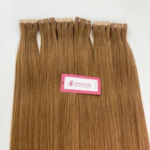 Vente en gros en usine de cheveux normaux de couleur brun clair extensions de cheveux humains bande normale droite dans les extensions de cheveux humains - Product Image 6