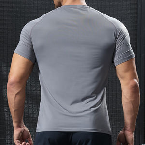 T-shirts de gymnastique pour hommes séchage rapide à manches courtes respirant extensible Streetwear haute qualité en vrac vente en gros conception vierge - Product Image 5
