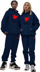 Conjunto Deportivo Personalizado para Parejas, Día de San Valentín 2026 |   Sudadera con Capucha y Pantalones Deportivos de Felpa 100% Algodón para Hombre y Mujer | - Product Image 6