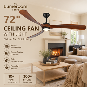 USA In Stock 72 Inch <b>Ceiling</b> <b>Fan</b> <b>with</b> Light, Modern Solid Wood <b>Ceiling</b> <b>Fan</b> <b>with</b> <b>Remote</b> for Living Room Patio - Product Image 2