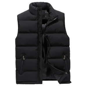 Proveedor de Pakistán, Servicio OEM, Chaquetas Acolchadas para Hombre sin Mangas, Resistentes al Viento, con Cuello Alto, Logotipo Frontal, Chalecos de Poliéster para Hombre - Product Image 2