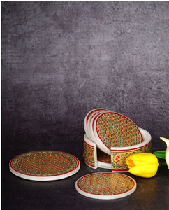 Ensemble de sous-verres en pierre de granit de forme mixte au motif gris et noir moucheté, disponibles au prix de gros - Product Image 5