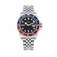 Montre de plongée pour homme avec logo personnalisé OEM, saphir lumineux, étanche 200 m, acier inoxydable, mouvement automatique NH35, montre mécanique pour homme 021