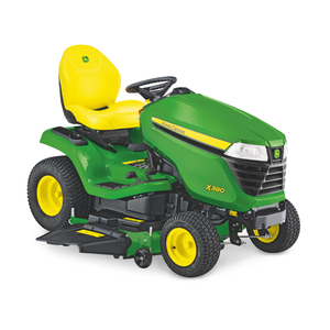 Tondeuse autoportée diesel 4 temps John Deere X380 avec bac de ramassage de 300 L, fonction mulching et hauteur de coupe de 25 à 80 mm - Product Image 1