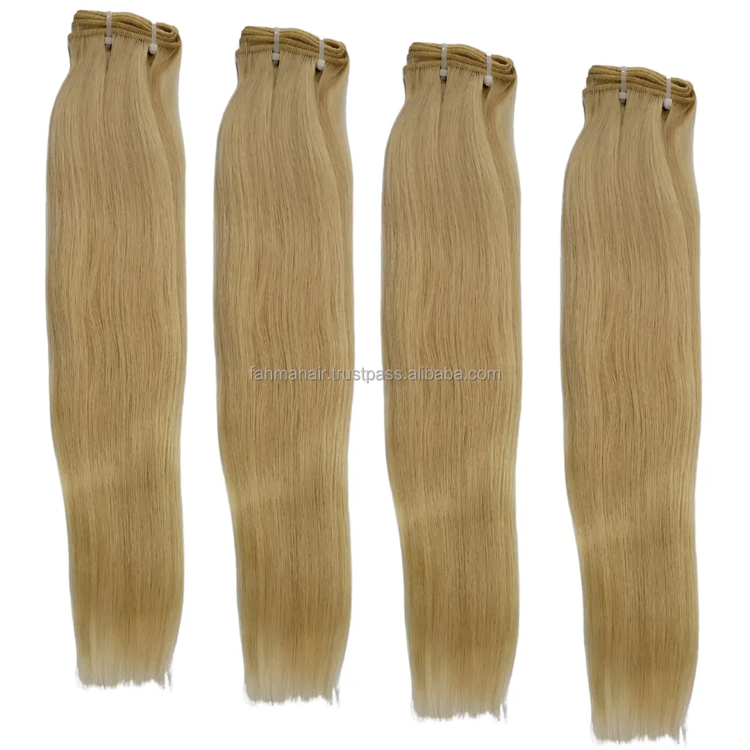 Extensiones y pelucas de cabello rubio de calidad superior 100 paquetes de cabello humano liso trama genius