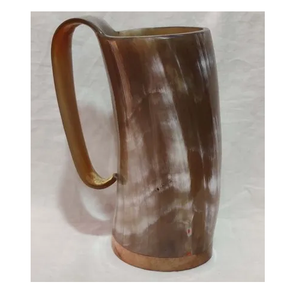Mug en corne de buffle de qualité supérieure, nouveaux artisanats, vaisselle haut de gamme, mugs en corne viking incurvés indiens avec poignée - Product Image 6