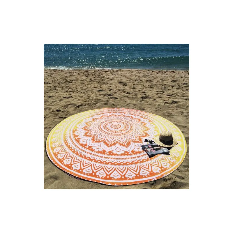 Indian Mandala Cetak Bulat Katun Pantai Handuk Roundie Taplak Meja Tikar Yoga Hippie Bundar Hiasan Dinding Permadani