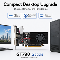 Nueva Tarjeta Gráfica de Bajo Perfil GT730 de 4GB DDR3 con Ventilador para PCI Express con Puertos DVI y VGA para PC de Escritorio