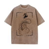 T-shirt Homme Col Rond Coupe Boxy Tendance 2025 100% Coton Tricoté Impression Numérique Uni Surdimensionné Grammage Lourd Personnalisable Vintage DIY