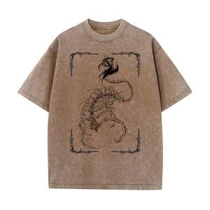 2025 Top Tendance Boxy Fit O-Neck T-Shirt pour Hommes Coton Sérigraphie Solide Surdimensionné Poids Lourd DIY Street Style Personnalisé Tricoté - Product Image 3