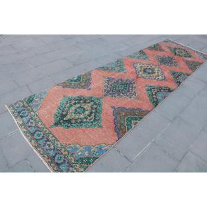 พรมวินเทจขนาด 3.5x12.1 ฟุต พรมตุรกี พรมโมร็อกโกสีแดง ทำจากขนสัตว์ - Product Image 3