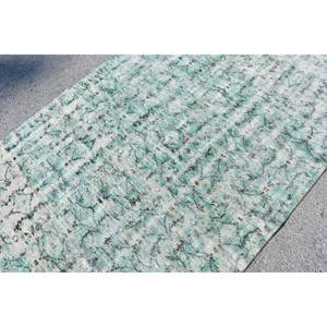 Alfombra turca Vintage moderna, diseño de retazos en verde y blanco, 4,9x9,4 pies, área grande de lana, látex de 10mm para adolescentes, pasillo rectangular - Product Image 5