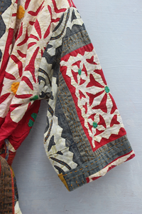 Veste de travail à manches longues pour femmes, veste en Patchwork matelassé, Kantha, Kimono, manteau Vintage en Patchwork - Product Image 3