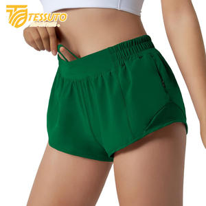 Pantalones cortos deportivos para correr de secado rápido al por mayor, pantalones cortos deportivos de doble capa con cintura elástica para entrenamiento activo, pantalones cortos de yoga para ciclismo al aire libre para mujer - Product Image 6