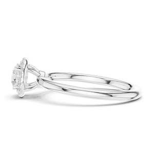 Anillo de Diamante de Laboratorio con Halo Brillante Redondo de 0.588 CT para Mujer, Claridad VVS-VS EF, Oro de 18K, 14K, 10K y Plata 925, Moissanita - Product Image 6