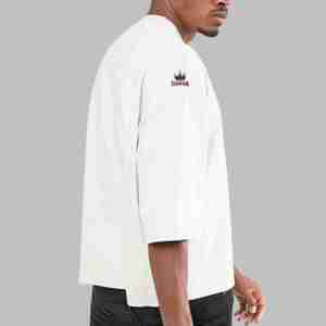 Camiseta de secado rápido de peso pesado para hombres de alta calidad, estampado de patrón sólido, manga corta, ropa clásica para adultos, camisa recortada Formal - Product Image 5