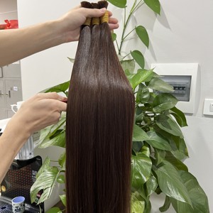 ผมต่อเวียดนามแท้แบบตรงยาวสีน้ำตาล ขายส่งแบบเป็นมัด  จัดเรียงเกล็ดผม วัสดุดิบ - Product Image 3