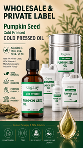 Huile de graines de courge de Styrie pressée à froid en vrac, Cucurbita Pepo, 100% pure, qualité alimentaire, matière première cosmétique, vente en gros, marque privée, OEM - Product Image 3