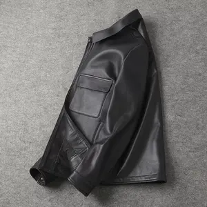 Nueva llegada de los hombres de alta calidad de diseño de moda chaqueta de cuero de la motocicleta chaqueta de cuero de los hombres - Product Image 5