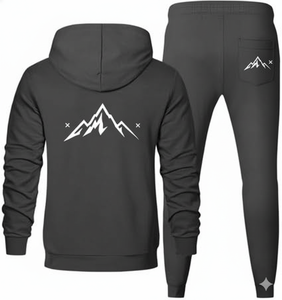 Chándal Deportivo con Capucha para Hombre, Invierno, Color Sólido |   Bordado Personalizado |   100% Algodón |   Transpirable |   Antibacteriano |   Forro de lana | - Product Image 2