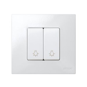 Pulsante bianco con simbolo luminoso a mezza elementazione (Simon 27 27 27151-64) - Product Image 2