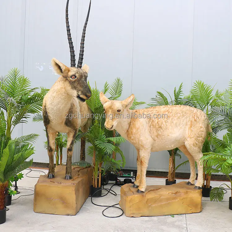 Escultura animatrônica de Lechwe para zoológico de Safari Park, animal de corpo inteiro em tamanho real