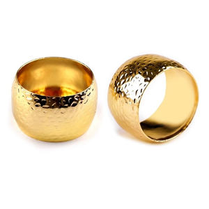 Anneaux de serviette de mariage en or, anneau de serviette de Table pour décoration de mariage, design tendance à la mode, vente en gros, 2023 - Product Image 4