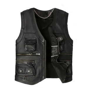 Chaleco Casual de Cuero Genuino de Alta Calidad a Bajo Precio para Hombre, Personalizable, Transpirable, Ligero, con Logotipo - Product Image 1