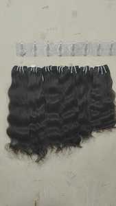 Lots de Cheveux Humains Indiens de Temple 100% Non Transformés de Luxe, Ondulés, Double Trame Faite à la Machine, Cuticules Alignées, Résistants à la Chute, Doux et Brillants - Product Image 2