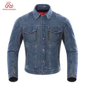 Blouson d'aviateur surdimensionné avec fermeture à glissière complète à bord brut graphique brodé au design personnalisé veste de travail en denim délavé vintage pour hommes - Product Image 1