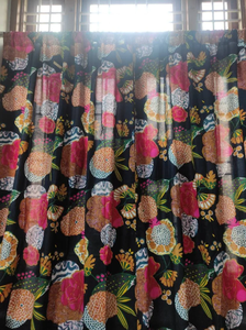 100% algodón moderno estampado Floral varilla bolsillo cortinas cenefas puerta colgante tragaluz ventana tratamiento luz completa sombreado hogar - Product Image 5