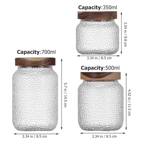 ขวดโหลแก้วลายจุดพร้อมฝาไม้ดีไซน์สุญญากาศหรูหราสำหรับใส่กาแฟและเครื่องเทศในครัว - Product Image 3