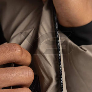 Veste matelassée imperméable de haute qualité pour hommes, col montant, fermeture à glissière, respirant, coupe-vent, motif solide, grande taille pour l'extérieur - Product Image 5