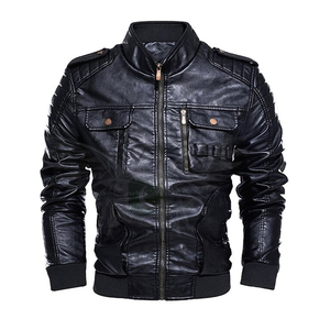 Zipper Full Sleeves <b>Men</b> Fashion Leather <b>Jacket</b> Durable <b>Men</b> Fashion Leather <b>Jacket</b> Made in Pakistan - Product Image 1