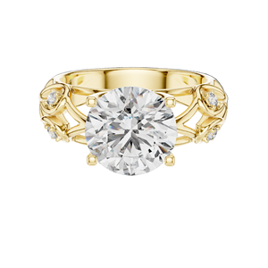 Bague pour femme en diamant de laboratoire rond de 3,58 carats, VVS-VS EF CVD, or 18 carats, 14 carats, 10 carats et argent 925, or rose, or jaune, or blanc - Product Image 1