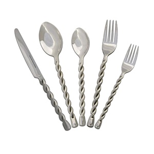 Juego de Cubiertos de acero inoxidable con nuevo mango único para restaurante, boda, hogar, Hotel, juego de cubiertos de diseño - Product Image 1