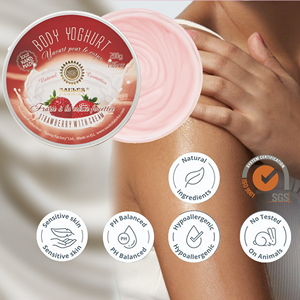 Yogurt Corporal con Aroma a Fresa y Crema 200g, Crema Corporal Hidratante y Nutritiva para una Piel Suave, Tersa e Hidratada - Product Image 3