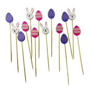 100 Piezas de Decoración para Pasteles de Bambú de 5 Pulgadas, con Diseño de Cactus de Pascua y Flamenco, para Cócteles y Selecciones de Comida - Product Image 4