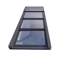 Puits de lumière rectangulaire en alliage d'aluminium, design moderne personnalisé, à ouverture automatique, insonorisé, pour bars et sous-sols résidentiels