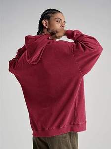 Oversized Pullover Hoodie Mujeres OEM Venta al por mayor Fleece Sudadera Manga larga Impresión personalizada Fabricante directo - Product Image 2