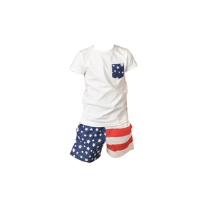 Conjunto de ropa de moda para familia, <span class=keywords><strong>camiseta</strong></span> <span class=keywords><strong>y</strong></span> pantalones cortos, vestido de padre, mamá <span class=keywords><strong>y</strong></span> yo, conjunto del 4 de julio con niños - Product Image 2