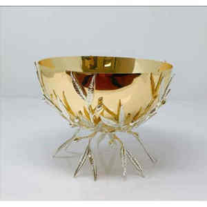 Bol décoratif moderne en laiton doré, luxueux, fait à la main, sans BPA, centre de table pour fête, décoration de table à manger, décoration de la maison - Product Image 2