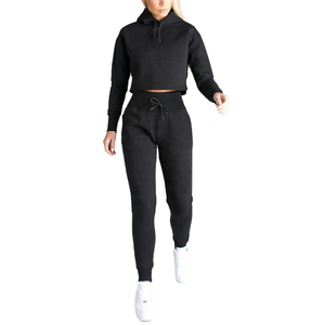 Nouvelle vente chaude en gros prix d'usine femmes polaire joggers survêtements couleur pure formation sweat à capuche personnalisé femmes survêtement - Product Image 2
